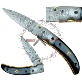 DAMASCUS AVENGER FOLDING KNIFE 8 INCHES SUPER SHARP FORGED STEEL